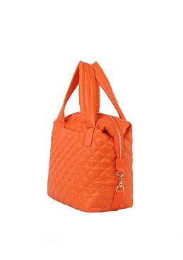 Puffy Quilted Nylon Satchel Satchel Mezon Handbags