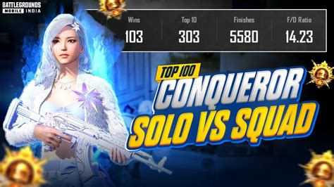 Kd Solo Vs Squad Conqueror Gameplay Clutches In Top Intense