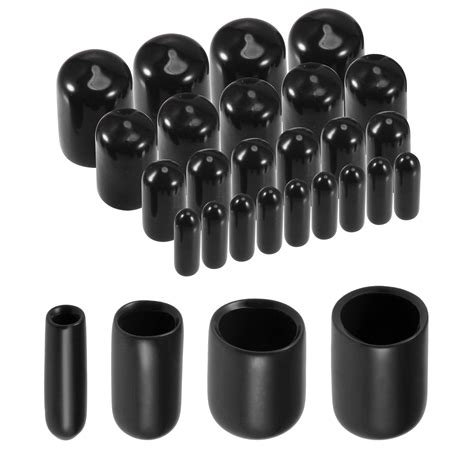 Buy Uxcell 40pcs Round Rubber End Caps 1 8 1 4 3 8 1 2 Black Vinyl