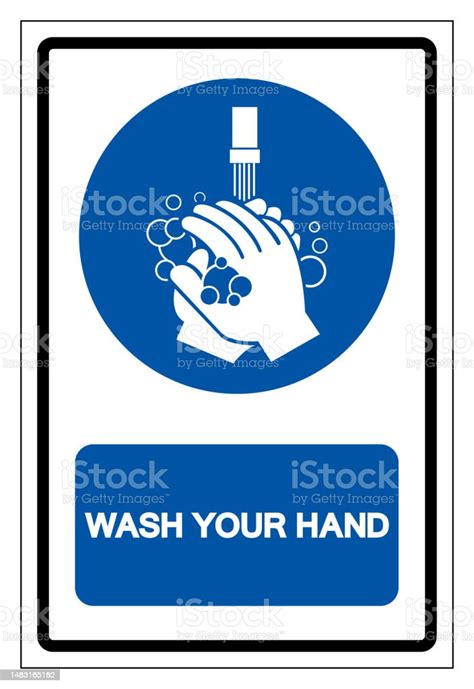 Please Wash Your Hand Symbol Signvector Illustration Isolated On White