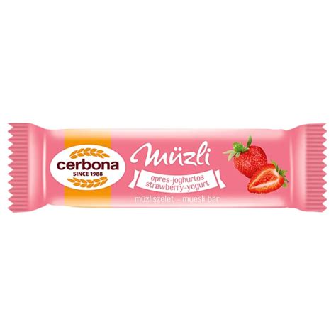 X Hungarian Cerbona Muesli Bar Strawberry Flavor With Milk Coating