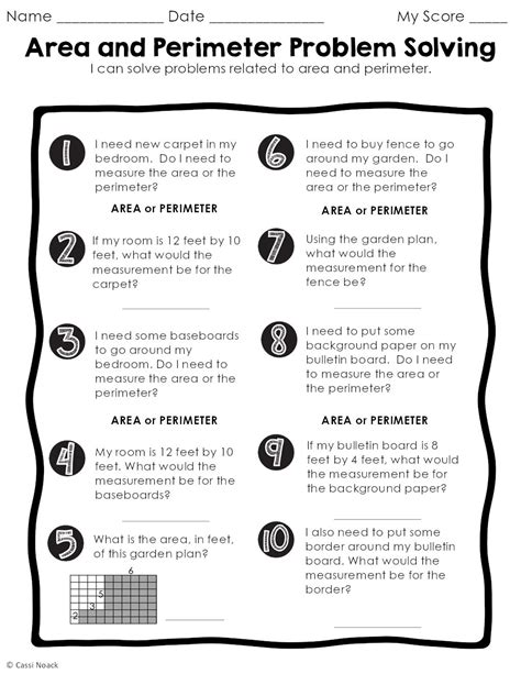 Math Quick Checks Great For 4th Graders Area And Perimeter Problem