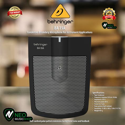 Jual Behringer Ba A Condenser Boundary Mic For Instrument Applications