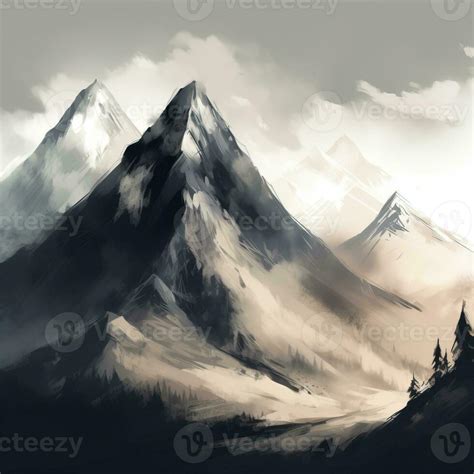 Watercolor sketch mountain illustration of watercolor sketch mountain 23376333 Stock Photo at ...