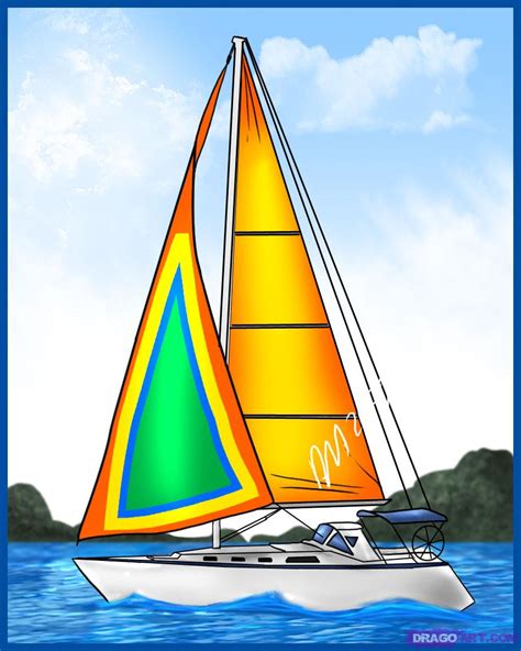 Simple Sailboat Drawing | Free download on ClipArtMag