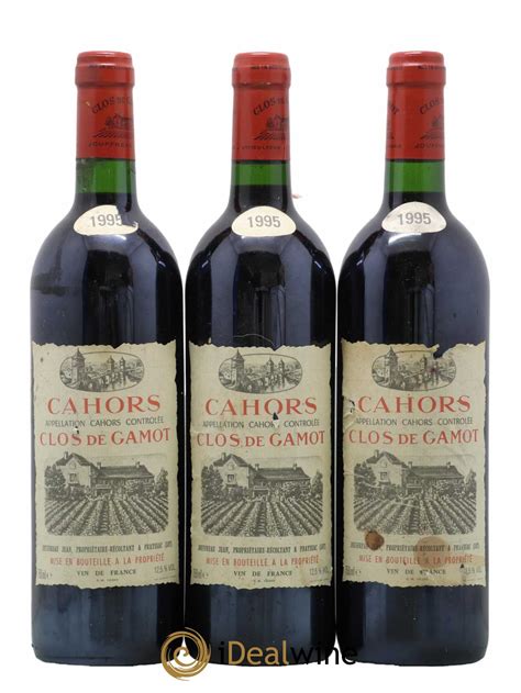 Acheter Cahors Clos De Gamot Famille Jouffreau 1995 Lot 4321