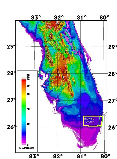 Topographical Map Of Florida An Airborne Laser Topographic Mapping