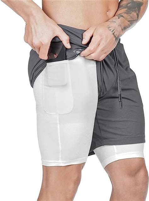 Shorts Sport Double Layer Shorts Men Summer Breathable Running Shorts