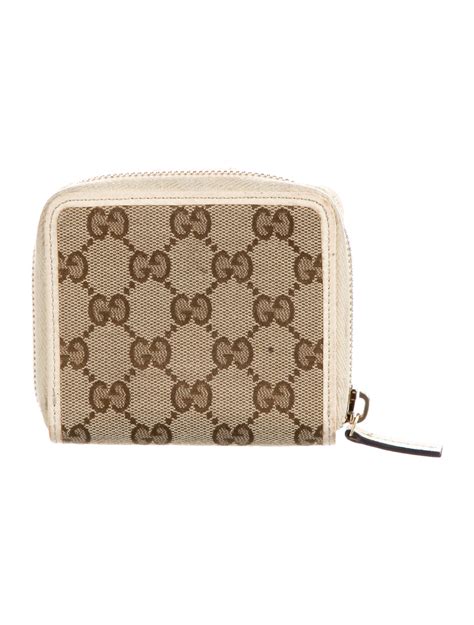 Gucci D Ring Gg Canvas Compact Wallet Brown Wallets Accessories