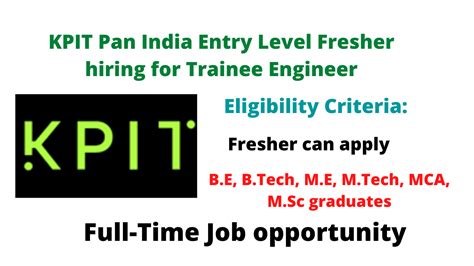 Kpit Pan India Fresher Recruitment Drive For Graduate Trainee Check