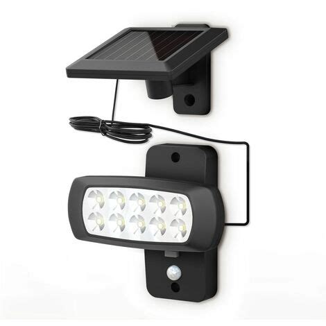 Lampe solaire LED extérieur avec détecteur de mouvements PIR projecteur