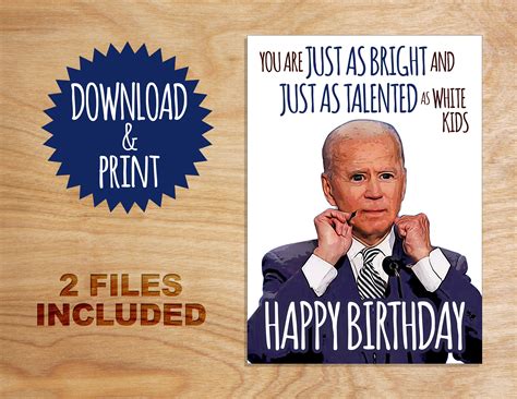 Printable Joe Biden Birthday Card Just as Bright & Just as Talented ...