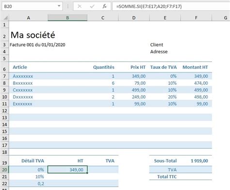 Comment Calculer La TVA Sur Excel Excel Formation