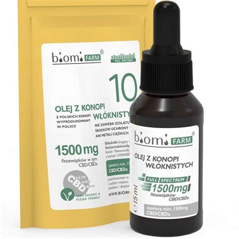 OLEJ KONOPNY 1500mg CBD CBDA 15 ml PEŁNE SPECTRUM ERLI pl