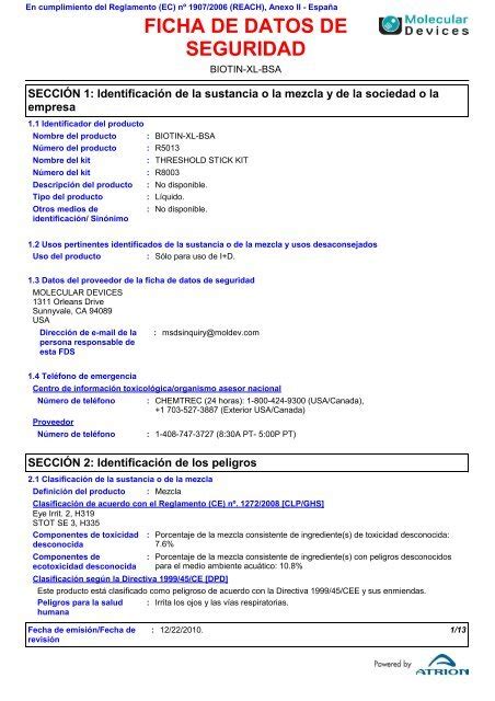 Ficha De Datos De Seguridad