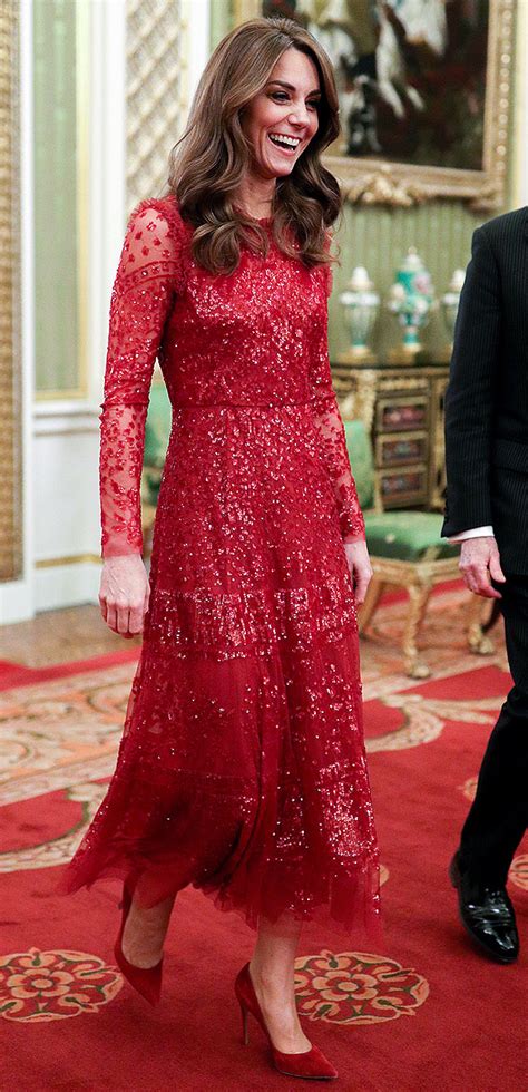 Kate Middleton Wows In Red Sequin Dress For Royal Carol Promo Photo