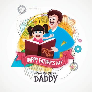 Conceptualizing Fathers Day By A Lovely Daughter Kissing Her Dad Vector