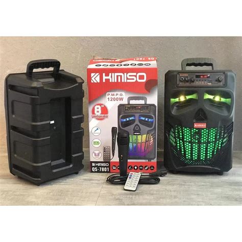 Jual Speaker Bluetooth Portable Kimiso 8 Inch QS 7801 LED Plus Mic