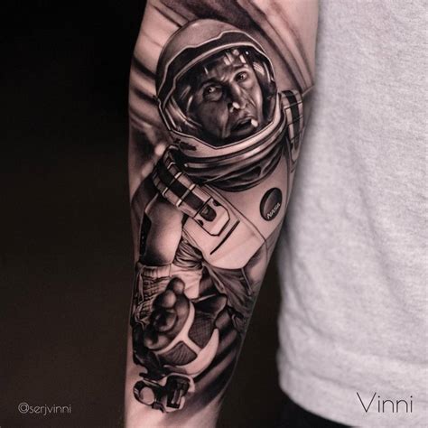 Black And Grey Interstellar Tattoo Located On The