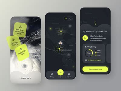 Real-time earthquake alerts + reports app by Nika Teiler on Dribbble