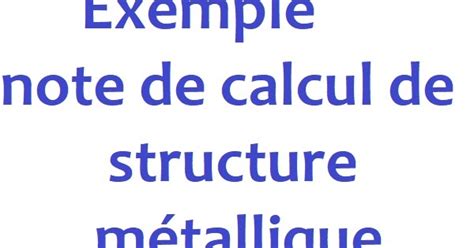 Exemple note de calcul structure métallique