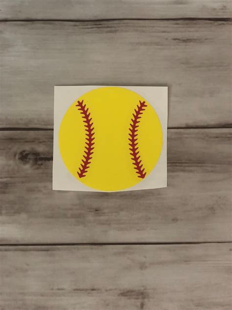 Softball Decal Vinyl Softball Decal Softball Sticker Etsy