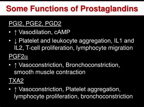 Ppt Eicosanoids Prostaglandins Thromboxanes Leukotrienes