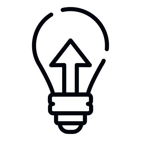 Up Arrow In Light Bulb Icon Outline Style Vector Art At Vecteezy