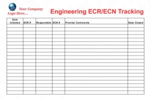 Editable Ecn Engineering Change Notice Template Excel Sample Tacitproject