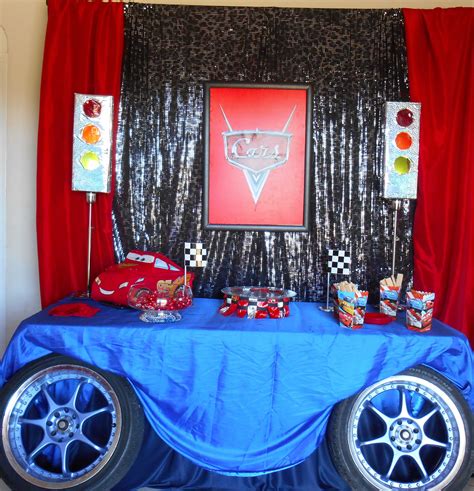 Pixar Cars Themed Birthday Party Backdrop And Table Decor The Best