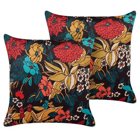 Beliani Protea Sierkussen Set Van Multicolor X Cm Fluweel