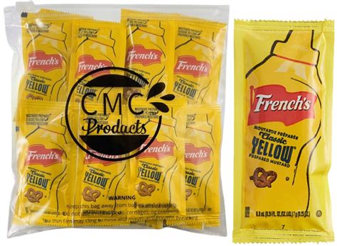 25 Count - Frenchs Mustard Packets - Single Serve Mustard Condiment Packs in Slide Seal Bag ...