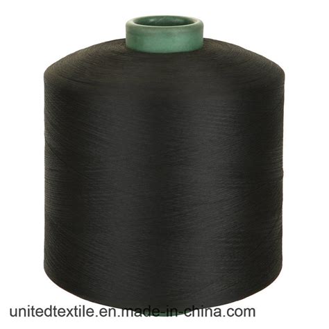 Polyester Dope Dyed Dty Black Yarn With D F Semi Dull Nim