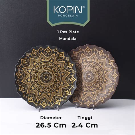 Jual Piring Makan Keramik Porcelain Exclusive Model Mandala Design 26