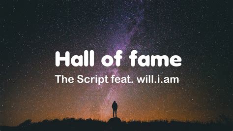 Hall Of Fame Lyrics The Script Ft Will I Am Youtube