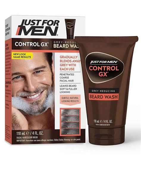 Just For Men Control Gx Grey Reducing Beard Wash Shampoo Gradually Colors Mustache And Beard