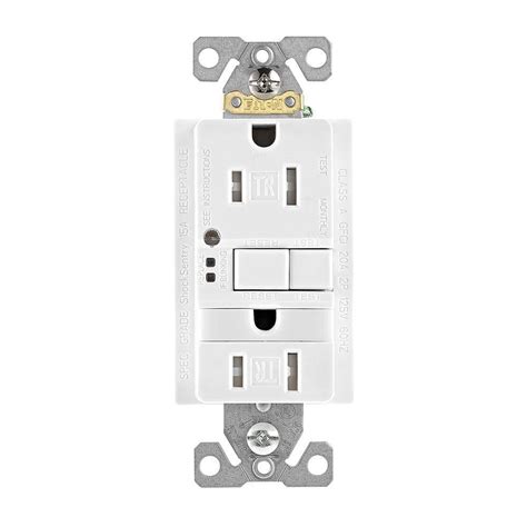 Eaton Gfci Self Test 15a 125v Tamper Resistant Duplex Receptacle With Nightlight And Standard