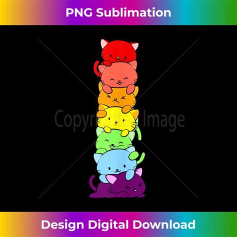 Gay Pride Cat LGBT Cute Kawaii Cats Pile Anime Rainbow Flag Inspire