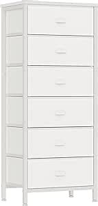 Furnulem White Dresser Tall Storage Tower Standing Organizer With