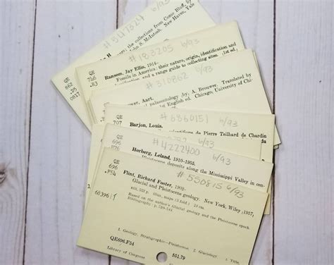 Library Card Catalog Cards 100 Cards Free Shipping Etsy