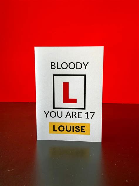 BLOODY L You Are 17 17th Birthday Card 17th Birthday Gifts Learner