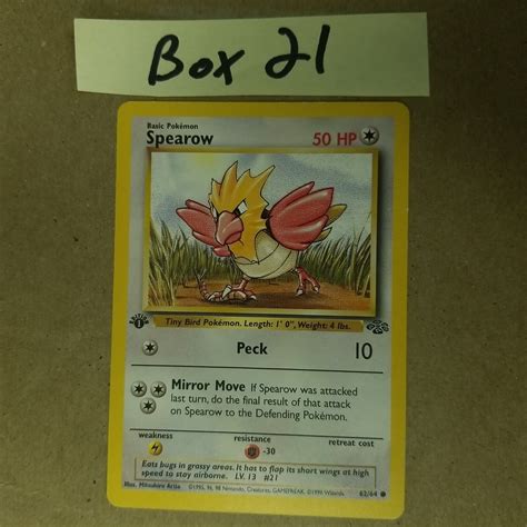 Spearow St Edition Jungle Set Vintage Wotc Pokemon Card