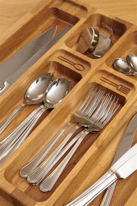 Solid Oak Cutlery Drawer Insert W710mm X 420mm X 40mm Cutlery