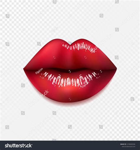 Los Labios Rojos Sexys Aislados Sobre Vector De Stock Libre De