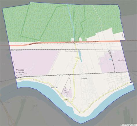 Map of Garyville CDP