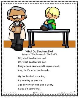 Visiting the Doctor Songs and Rhymes by KindyKats | TPT