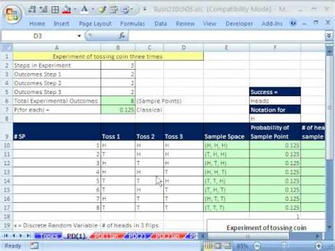 Excel Statistics 56 Discrete Probability Distributions Basics YouTube