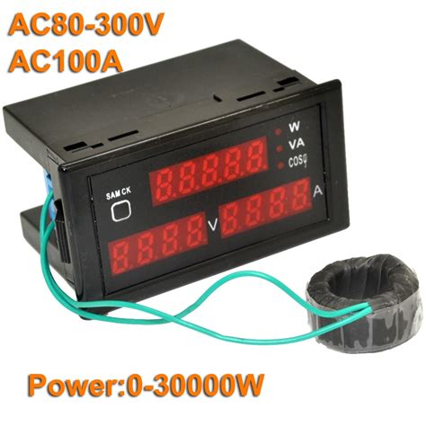 New Ac 110 220v Digital 80 300v 0 100a Watt Power Meter Voltage Volt