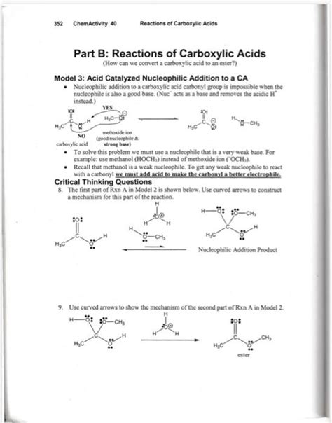 Solved ChemActivity 40 Reactions Of Carboxylic Acids 349 Chegg