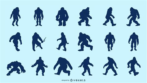 Bigfoot Silhouette Pack Vector Download